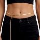 Handmade Stainless Steel 18K Gold Flat Waist Chain
